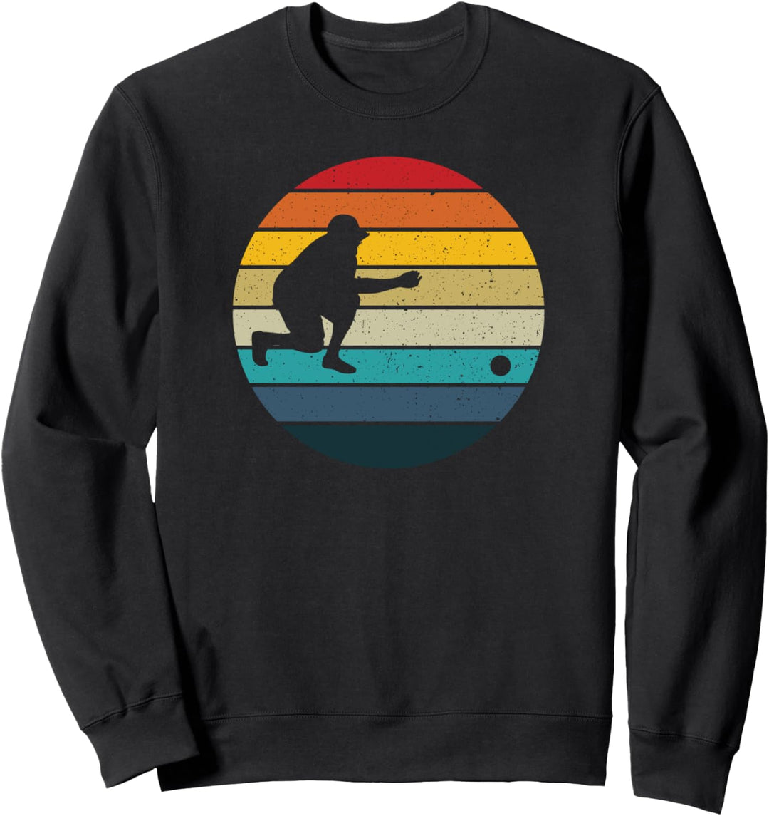 Restro sunset bocce player petanque boules player Sweatshirt