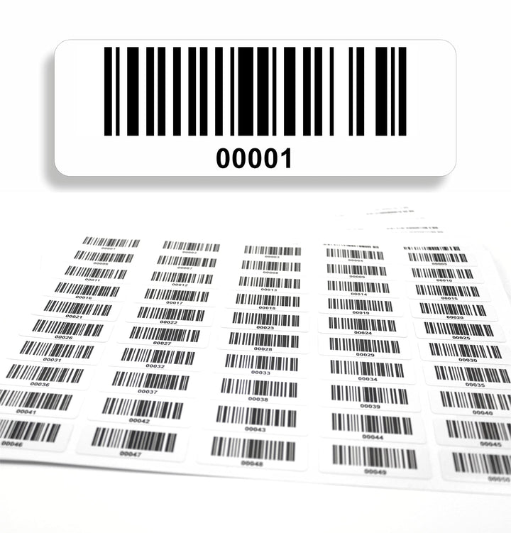 Barcodeetiketten 1-1000 DGUV Prüfung Barcode Etiketten fortlaufend 5-stellig 1.000 Stck Strichcode E