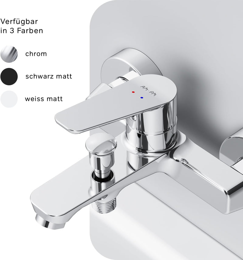 AM.PM Hit FTA10000 Wassersparende Wannen- und Brausebatterie kraztfest, leicht zu reinigen, Badewann