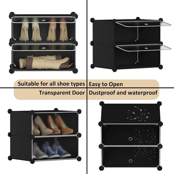 HOMIDEC Schuhregal mit 10 Ebenen, Schuhschrank Schmal Schuhaufbewahrung für Flur Schlafzimmer Eingan
