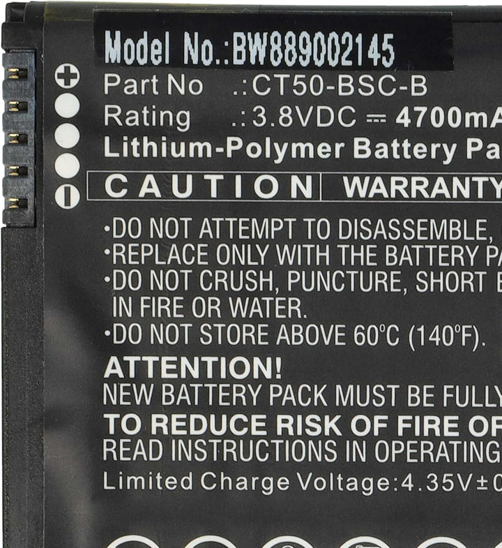 vhbw Akku kompatibel mit Honeywell Dolphin CT65, CT60 Mobilcomputer PDA Scanner (4700 mAh, 3,8 V, Li