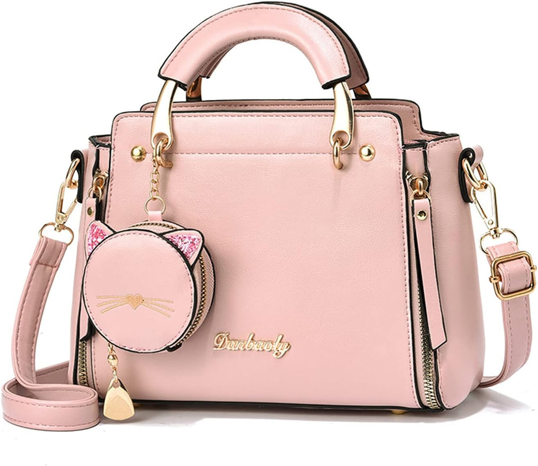PORRASSO Damen Handtasche Süsse Umhängetasche Henkeltaschen Frauen Wasserdicht PU Leder Schultertasc