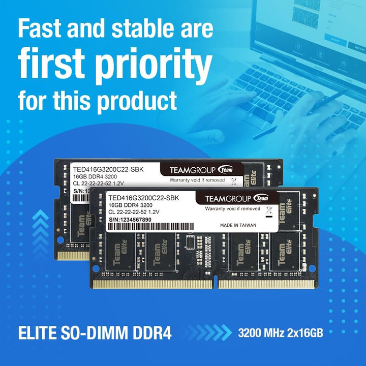 Team Group Elite TED416G3200C22-S01 Memory Module 16 GB 1 x 16 GB DDR4 3200 MHz 16GB Classic multico
