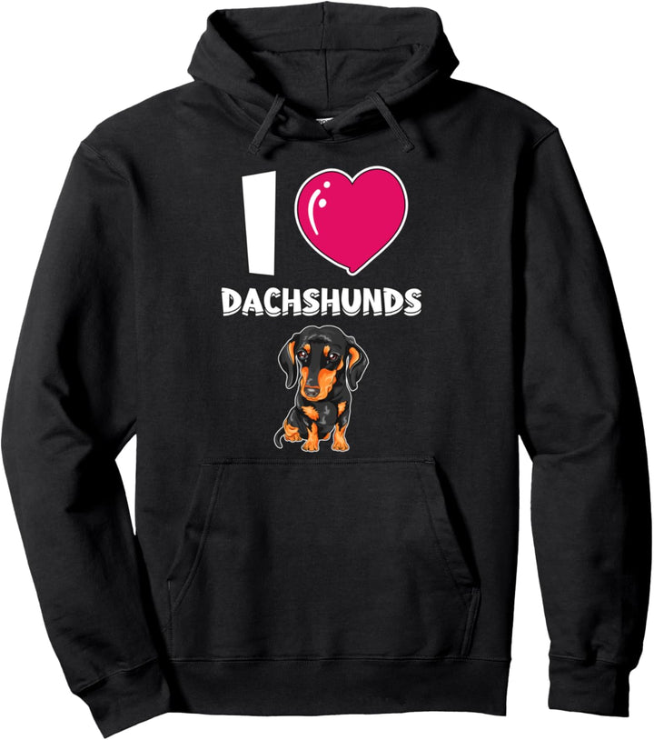 Ich liebe Dackel I Love Dachshund Geschenk Dackel Pullover Hoodie