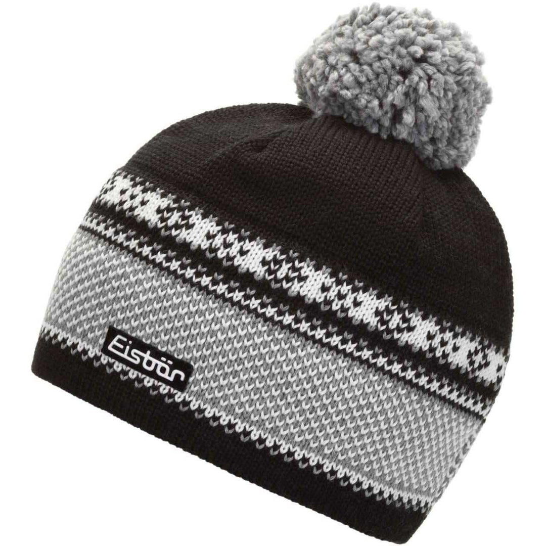 Eisbär Strickmütze Lisanne Pompon MÜ schwarz/graumele/White-graum