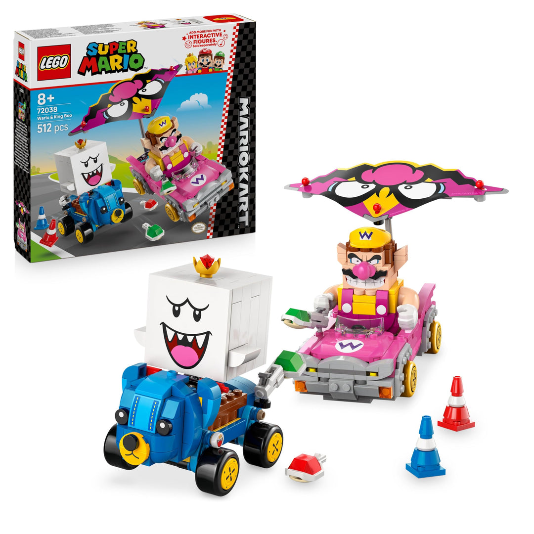 LEGO Super Mario: Mario Kart - Wario & König Buu Huu - Interaktives Spielzeug mit 2 Autos und 2 Figu