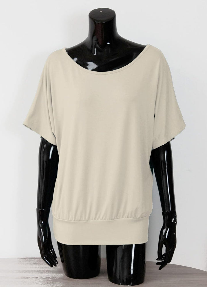 Van Der Rich ® - Oversize T-Shirt mit Fledermausärme - Damen Beige L, Beige L