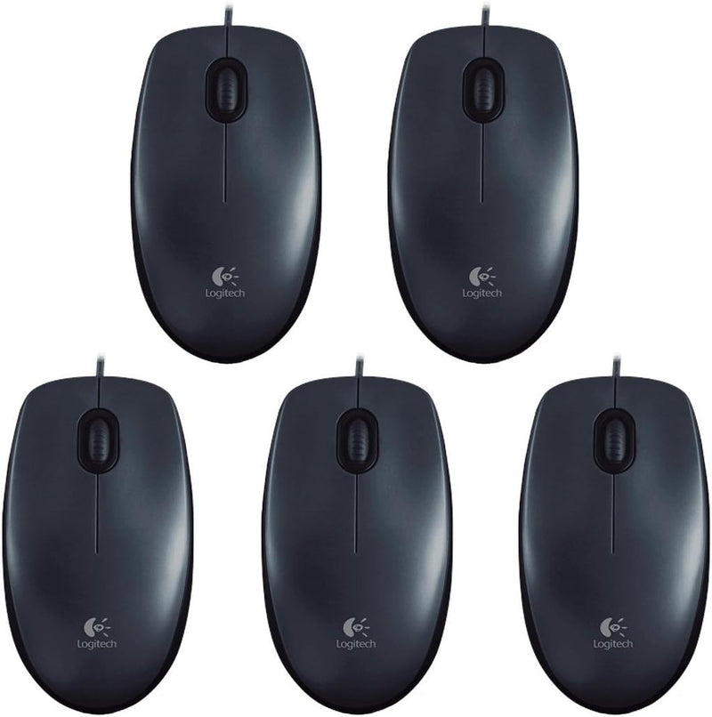 Logitech M100 Maus schnurgebunden (schwarz | 5er Pack)