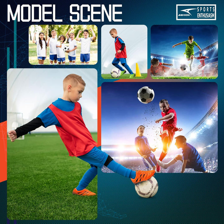ASHION Fussballschuh Kinder Fussballschuhe Footballschuhe Outdoor Athletic Soccer Schuhe, 33 EU C Or