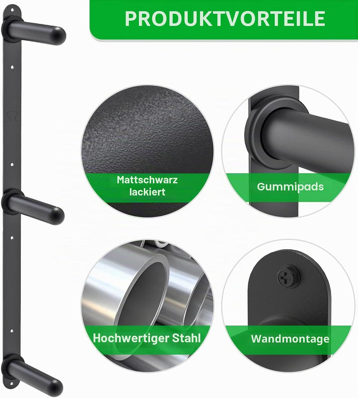 Kipika Wandmontiertes Lagerregal, Langhantel-Lagerregal mit T-Bar Row Landmine-Plattformbefestigung