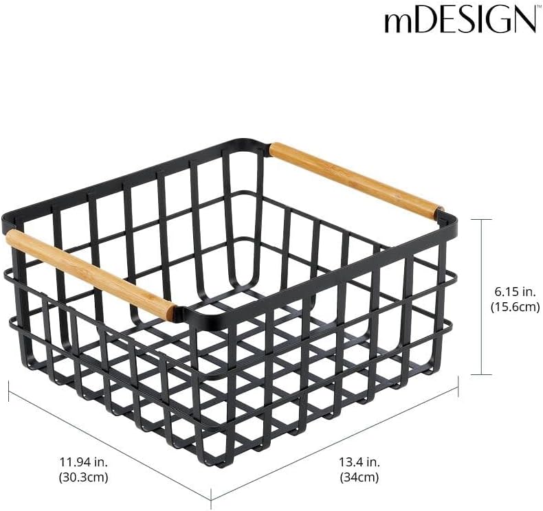 mDesign Allzweckkorb aus Metall – Aufbewahrungskorb für Küche, Vorratskammer etc. – kompakter und un