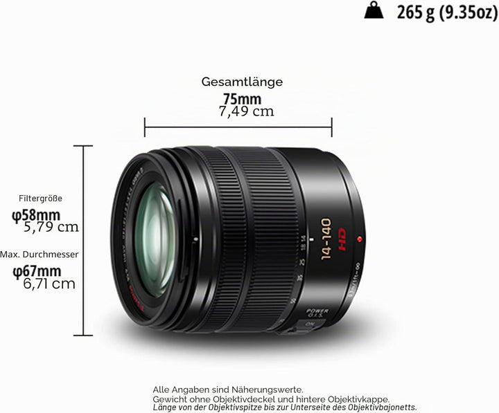 Panasonic H-FSA14140E Superzoom Objektiv LUMIX G (14-140mm (KB), Staubschutz, Spritzwasserschutz, F3