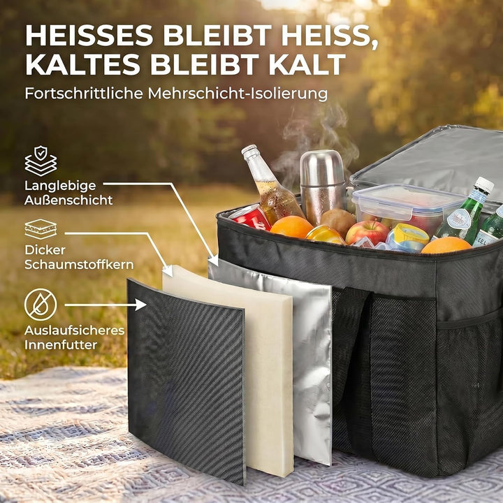 XXL Kühltasche iolierte Getränke & Snack-Tasche Isotasche Picknick-Tasche für Camping Reisen Urlaub