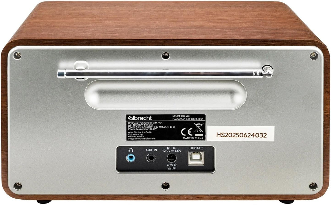 Albrecht DR760 DAB+ Digitalradio mit UKW, DAB+, Musik-Streaming, 4,3" Farbdisplay und ASA Warnmeldun