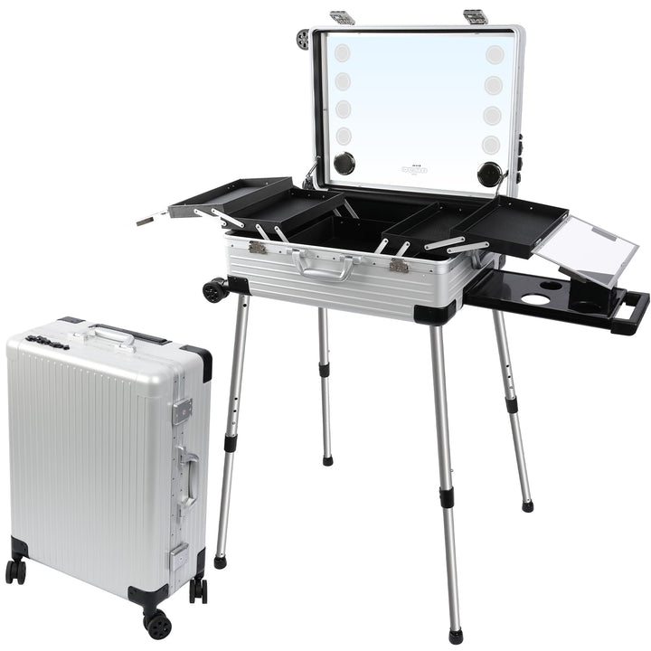 EBANKU Kosmetikkoffer Trolley Schminkkoffer, 24in PC Rolling Makeup Train Case Professionelle Künstl