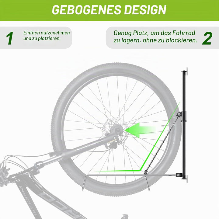 Fahrradständer – Fahrrad Wandhalterung ohne Schweres Heben für Rennräder, Hybridräder, Trägt 35 kg,