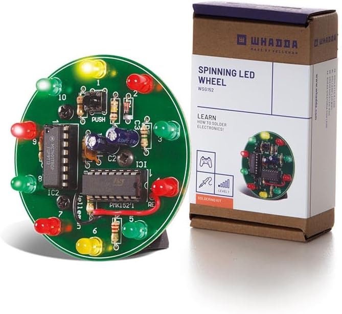 Whadda Lötbausatz, elektronisches Rad, 10 LEDs