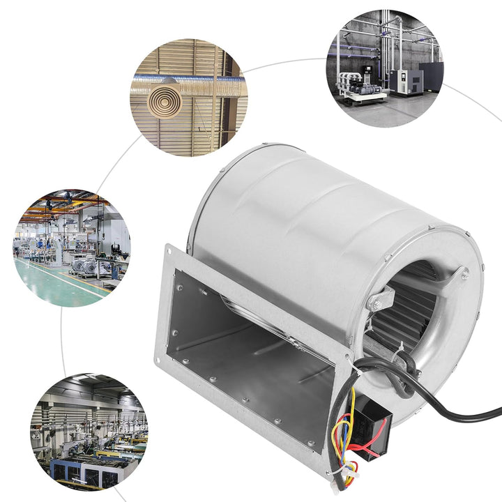 Radialventilator mit Doppelansaugung 150W AC 220V – Laufrad Ø146 mm, für Absaugung, Lüftung, Werksta