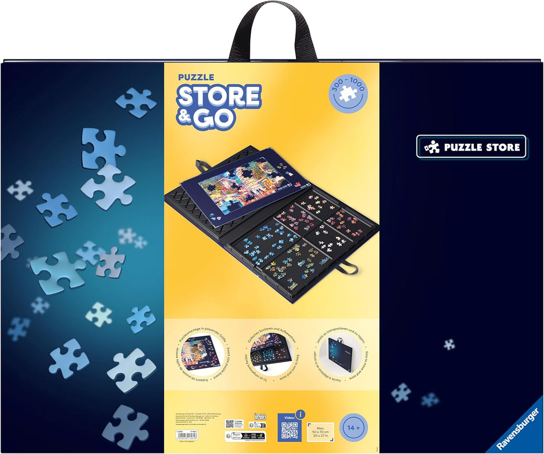 Ravensburger Puzzlemappe für Puzzles mit bis zu 1000 Teilen, Kombination aus Puzzle-Sortierschale un