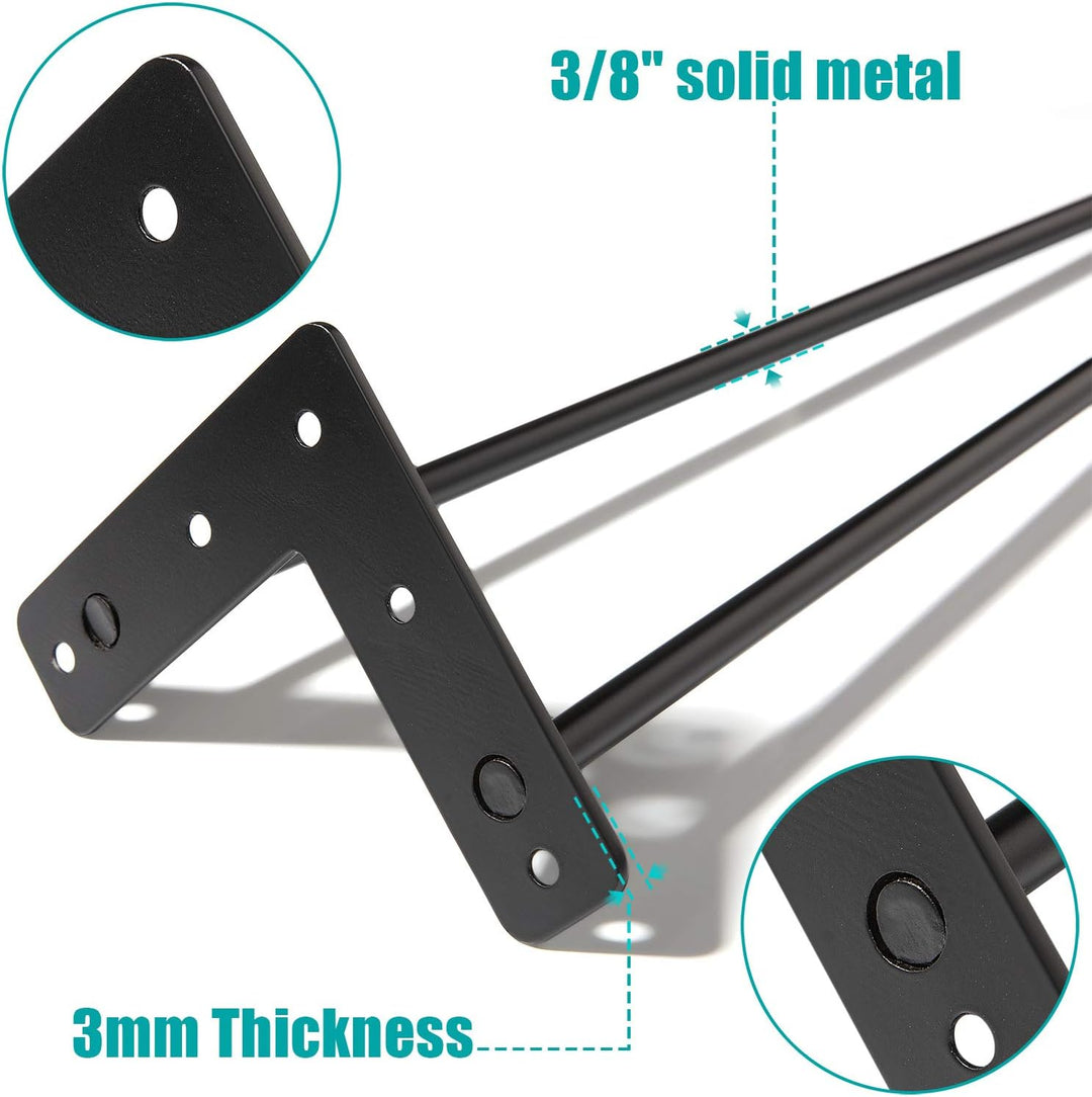 Schrankfüsse 10cm, Haarnadel Tischbeine Metall Schwarz 4er set, Möbelfüsse Hairpin Legs für Schrank,