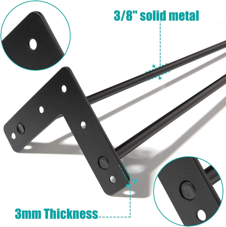Schrankfüsse 10cm, Haarnadel Tischbeine Metall Schwarz 4er set, Möbelfüsse Hairpin Legs für Schrank,