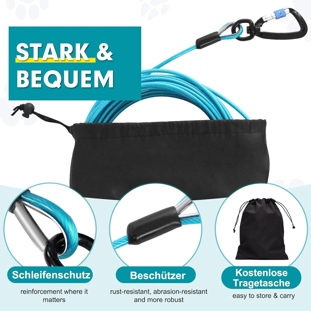 Snagle Paw Hochbelastbar Hofleine für grosse Hunde für den Garten 15m Reissfestigkeit 1000 Pfund, Dr