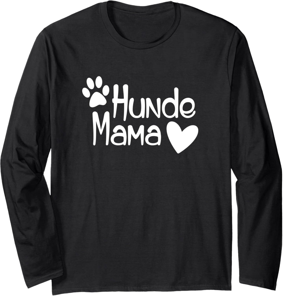Hunde Mama mit Pfote und Herz - Geschenk für Frauchen Langarmshirt