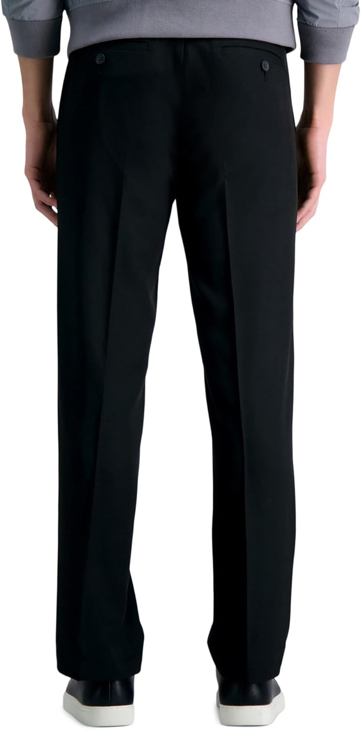 Haggar Herren Lässige Hose Cool 18 Pro Straight Fit Flat Front Casual Pant 34W / 34L Schwarz, 34W /