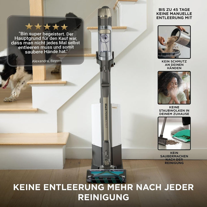 Shark PowerDetect Clean & Empty Akku-Staubsauger mit Absaugstation, bis 70 Min. Laufzeit, kabellos,