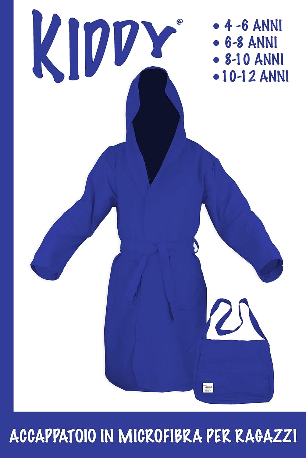 tex Family Bademantel Tecnico KIDDY Kinder Mädchen aus Mikrofaser Bluette - 4-6 Jahre