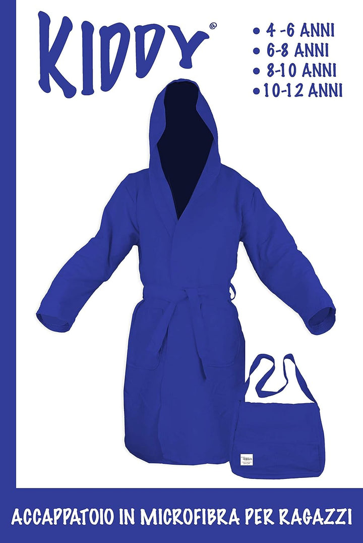 tex Family Bademantel Tecnico KIDDY Kinder Mädchen aus Mikrofaser Bluette - 4-6 Jahre