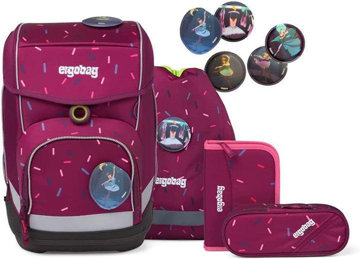 ergobag cubo Set ergonomischer Schulrucksack, Set 5-teilig Einheitsgrösse Der Nussknackbär -