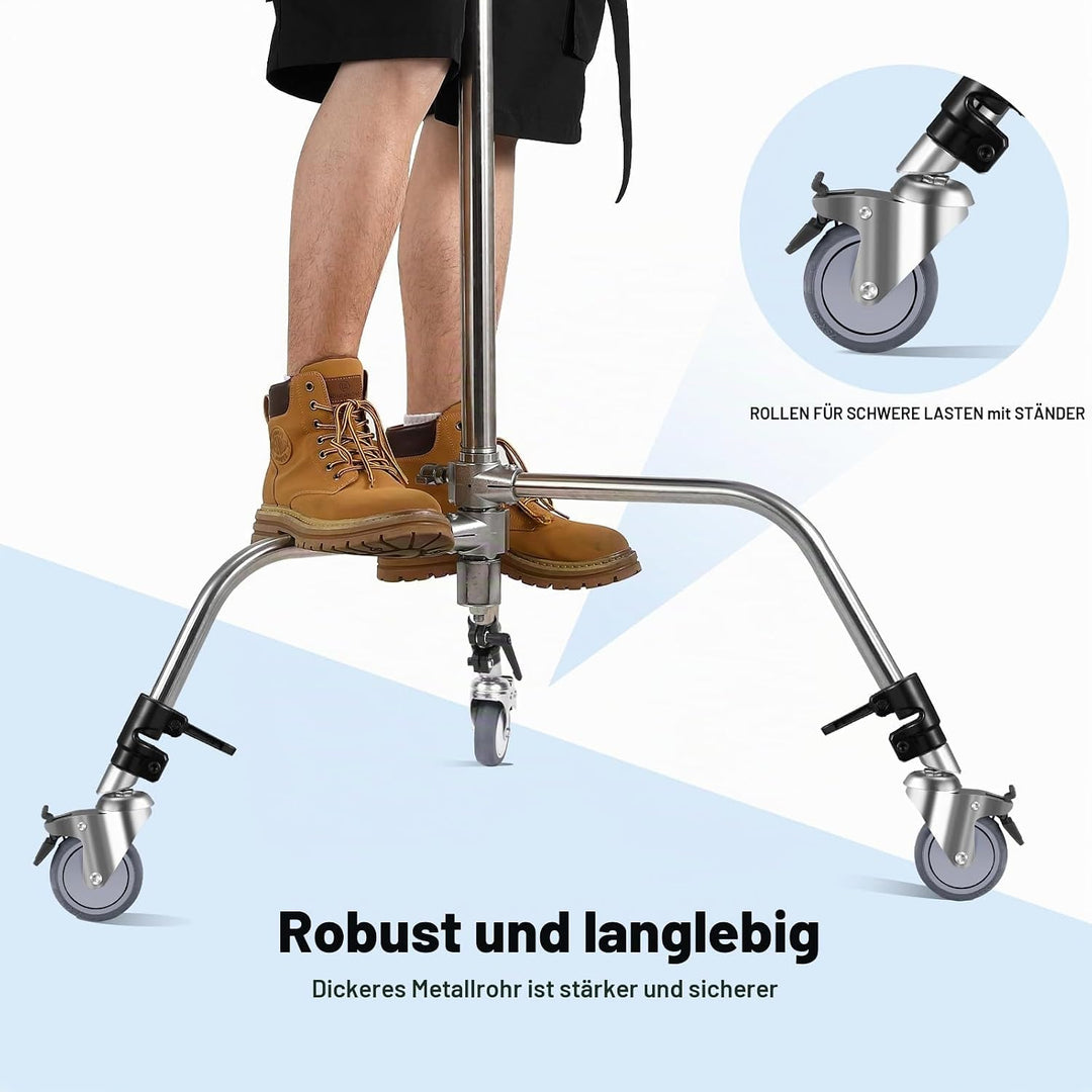 Soonpho 3 Stück C Stand Rollen Stativrollen für Stativ Wheels Stativ Wheels C Ständer Professional L