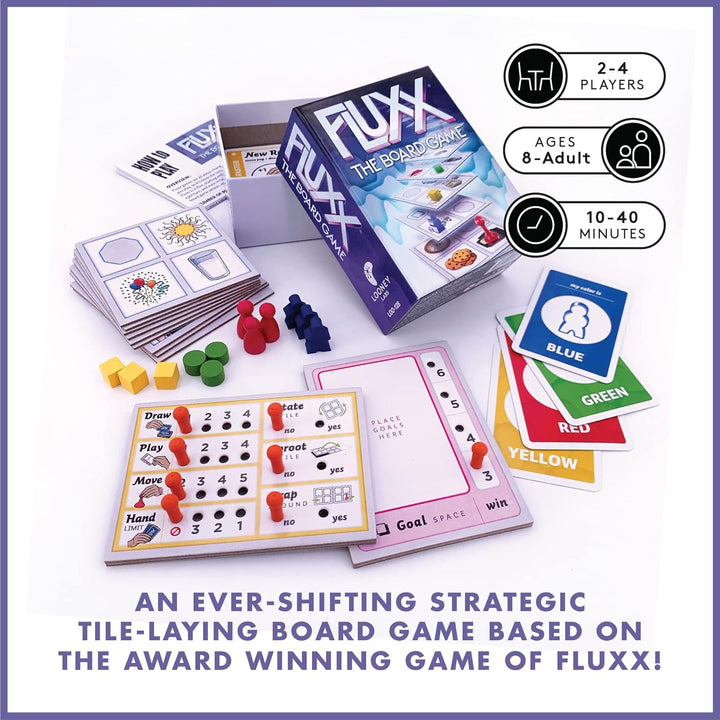 Looney Labs | Fluxx The Board Game Dynamic Gameplay for 2-4 Players | English
