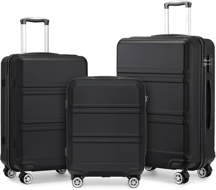 KONO Kofferset 3 Teilig Hartschalenkoffer von ABS Trolley Handgepäck Koffer Gepäck-sets M-L-XL Reise