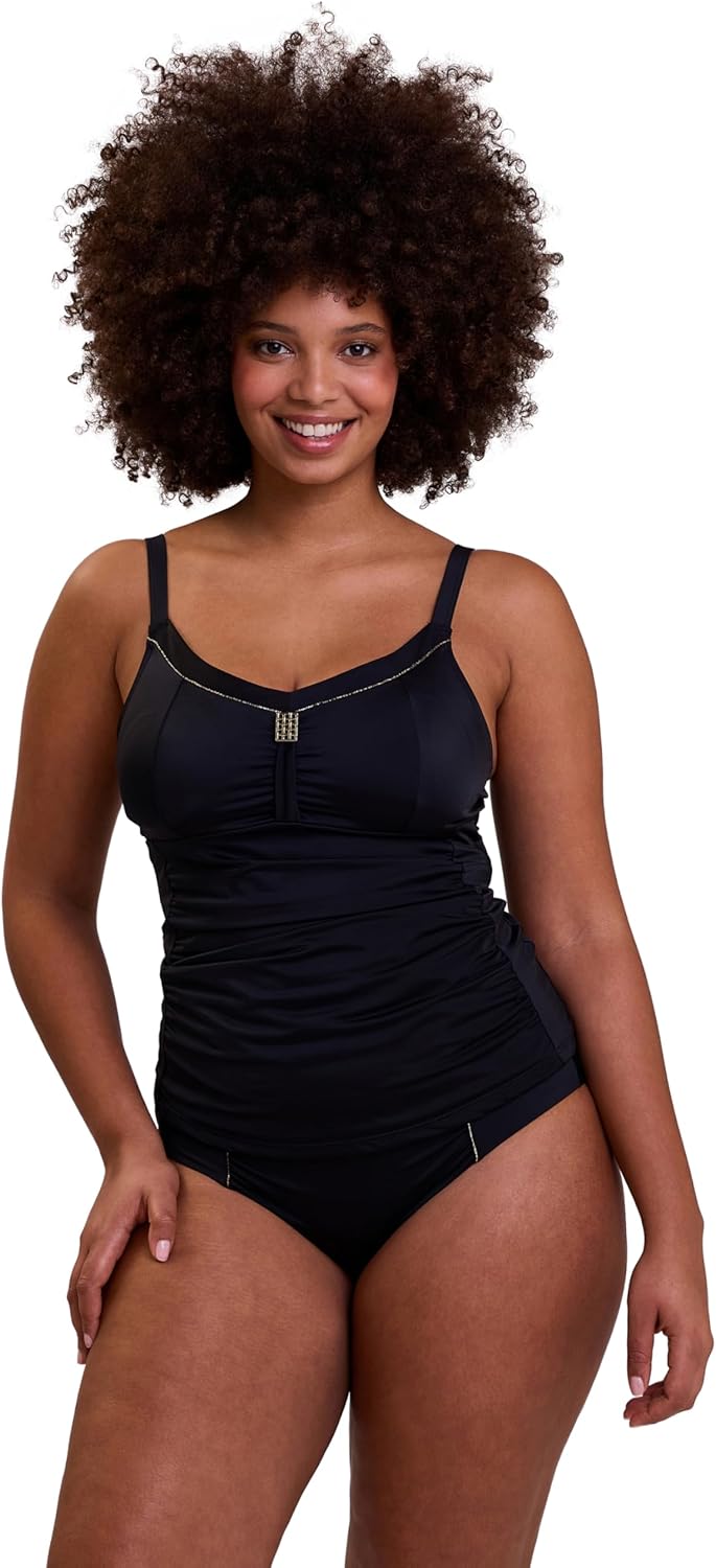Sans Complexe Damen Speekaboo Shape Badeanzug, Tankini ohne Bügel 40-42 Schwarz, 40-42 Schwarz