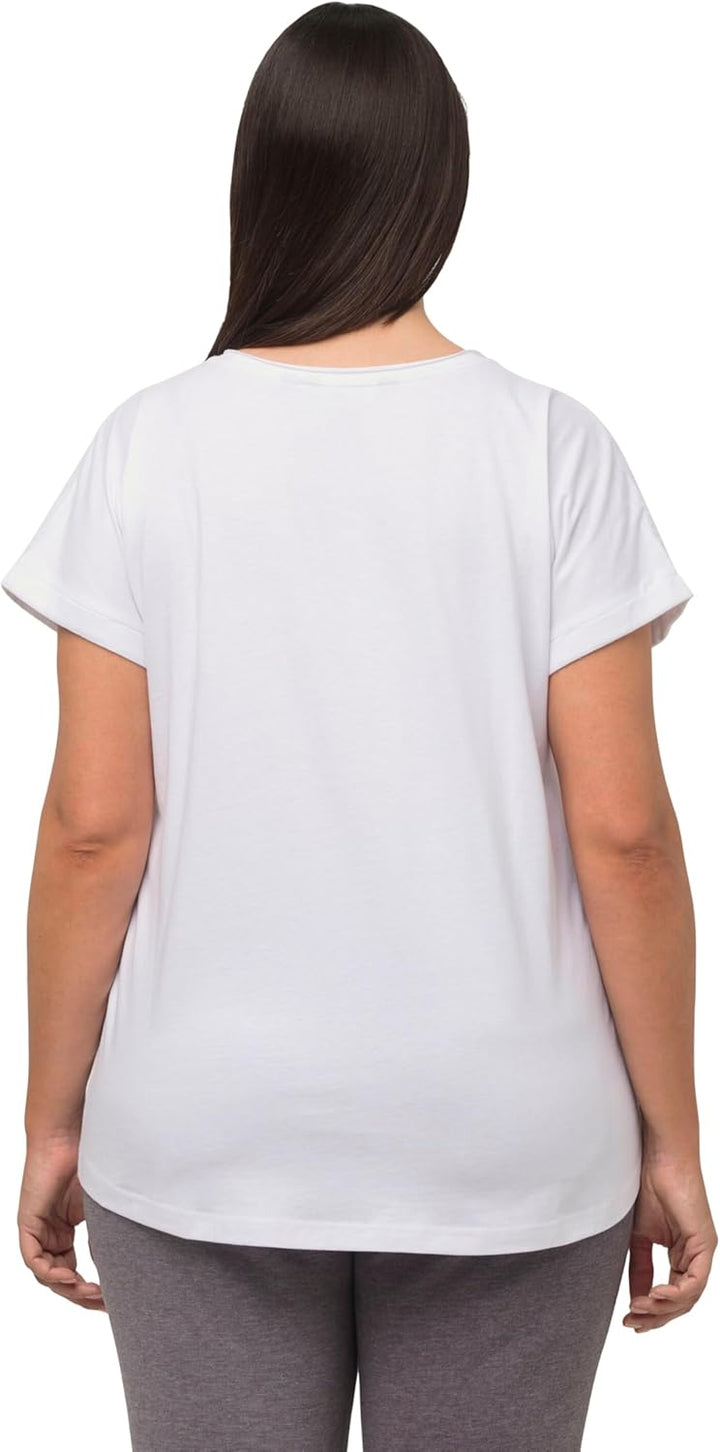 Ulla Popken Damen Loungewear, Oversized, Love Stickerei, Rundhals, Halbarm T-Shirt 50-52 Grosse Grös