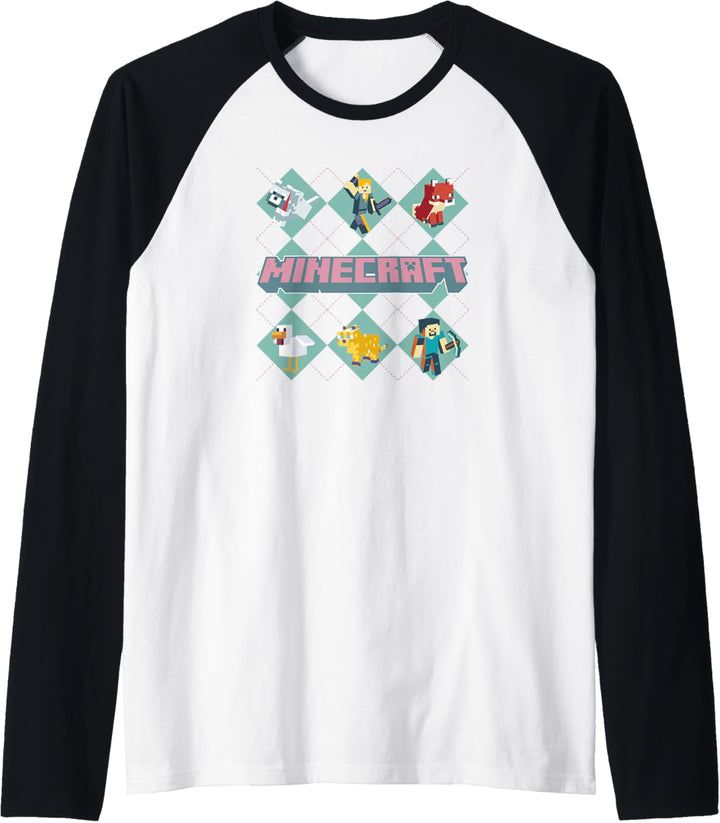 Minecraft Girls Argyle Raglan