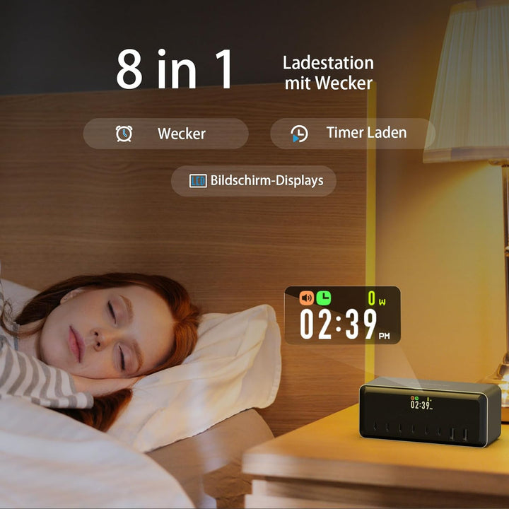 ISDT MASS2 200W USB C Ladegerät,8-Port Schnellladegerät Mehrfach Netzteil mit Weckerfunktion&Zeitges