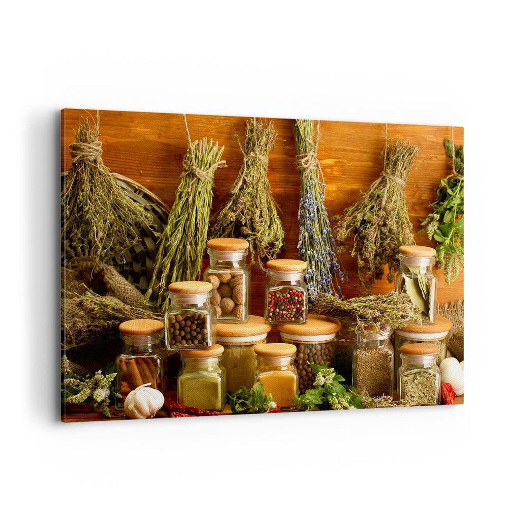 Bilder auf Leinwand 100x70cm Leinwandbild Aromatisch duft flasche kräuter Gross Wanddeko Bild Schlaf
