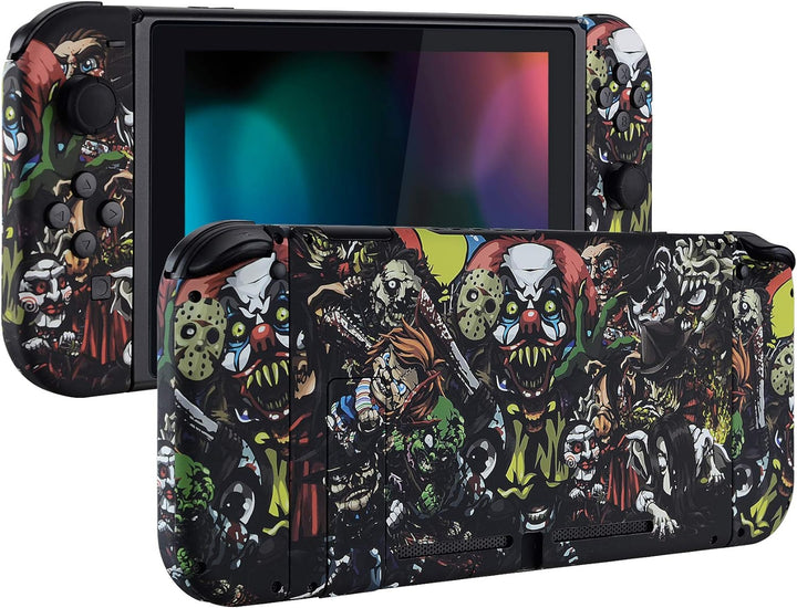 eXtremeRate Hülle Case für Nintendo Switch Joycon/Konsole, Rückgehäuse&Kickstand für Switch Console,