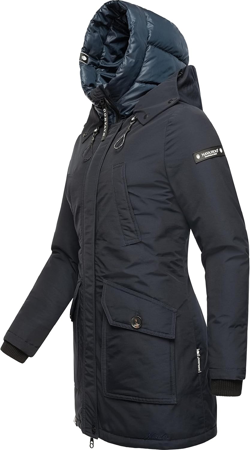 Navahoo Damen Warmer Winter Kurzmantel Blizzardstorm XS-3XL XS Navy, XS Navy