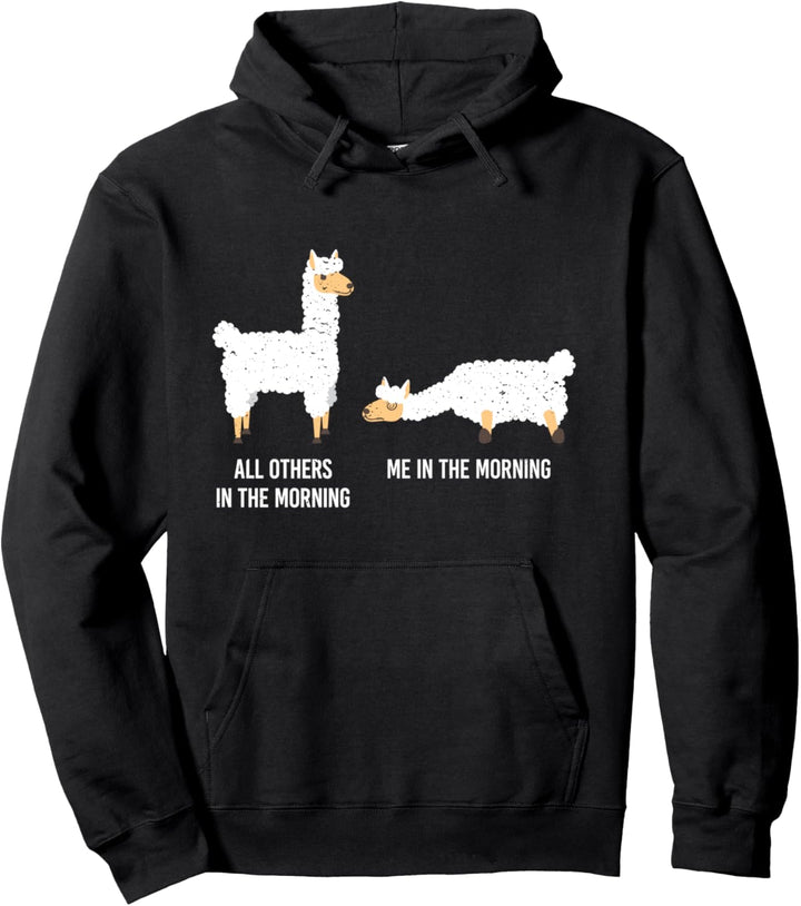 Ein Lama Morgenmensch und Langschläfer Lama Alpaka Schlaf Pullover Hoodie