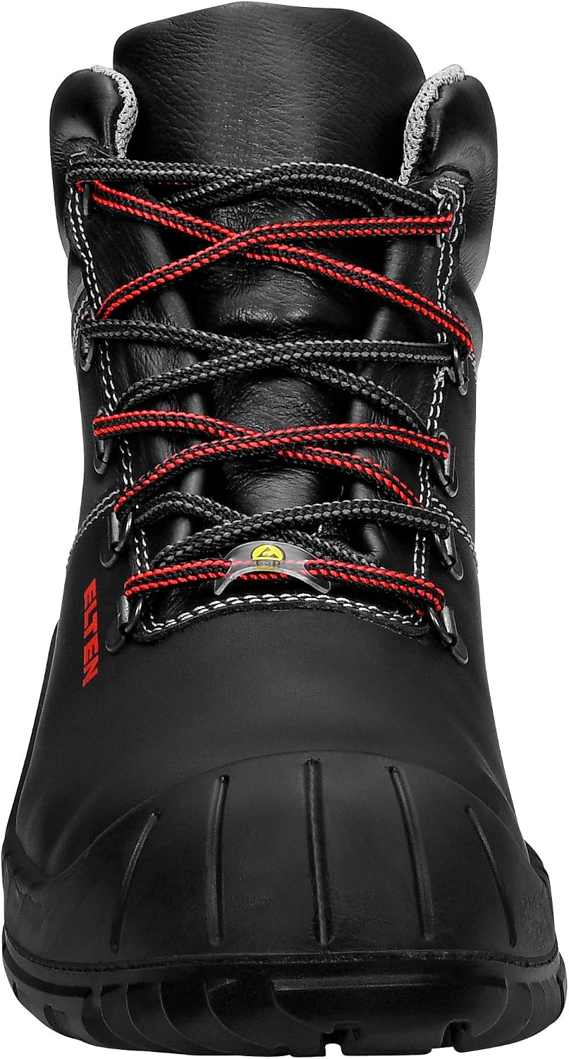 ELTEN Sicherheitsschuhe LAURENZO Rubber Mid ESD S3, Herren, Leder, Stahlkappe, leicht, robust, Schwa
