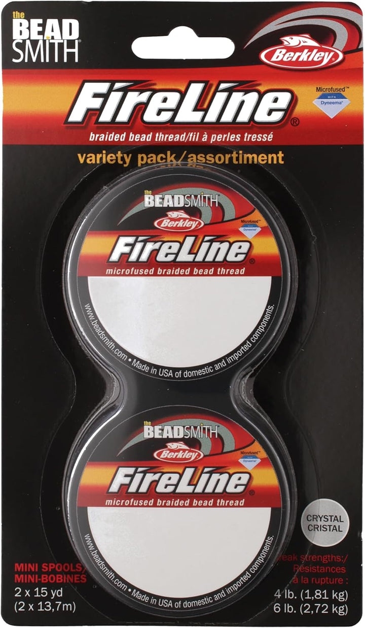 Fireline by Berkley – Micro-Fused Braided Thread – 2-Pack, Crystal Color, 4lb. and 6lb. Test, 15 Yar