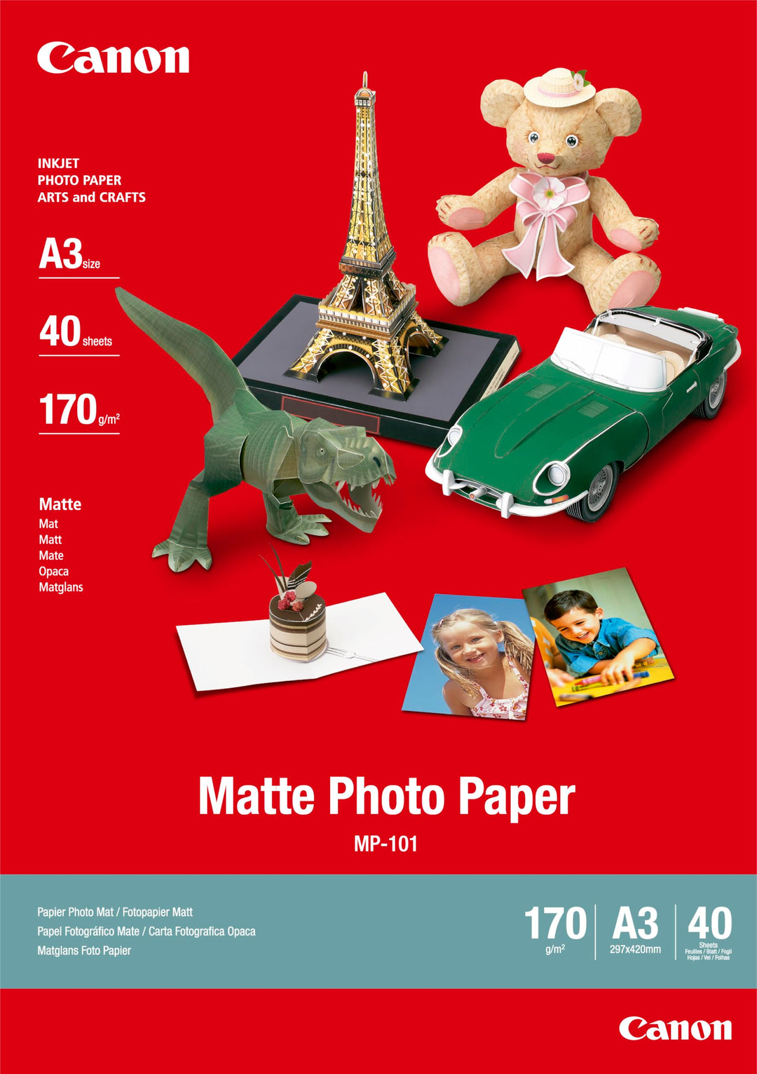 Canon Fotopapier MP-101 matt weiss - (DIN A3 40 Blatt) für Tintenstrahldrucker - PIXMA Drucker (170