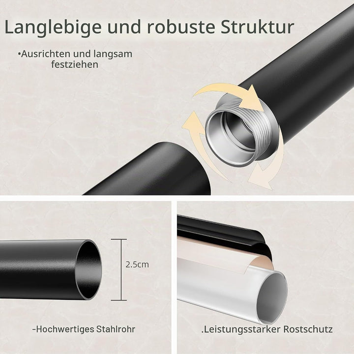 OUTBROS Handtuchständer Freistehend, Badetuchhalter Stehend Edelstahl mit 3 Stangen Rohren aus Stahl