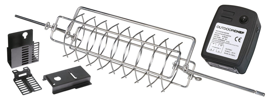 Outdoorchef Grillzubehör, Drehkorb Set, silber, 15x76x15 cm,