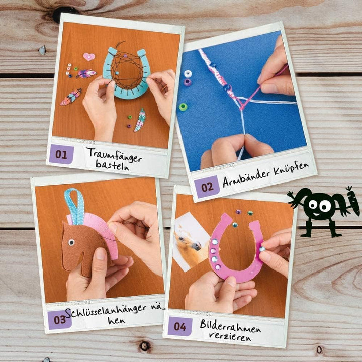 Kosmos 604363 AllesKönnerKiste Pferde Kreativ-Box, DIY-Bastelset für Mädchen und Jungen ab 8 Jahren,
