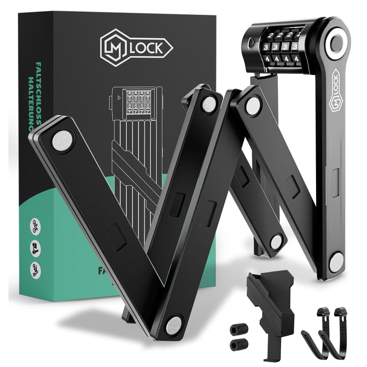 M-LOCK Faltschloss 120cm - Fahrradschloss Diebstahlsicher [Individueller Pin] Zahlenschloss Schnelle